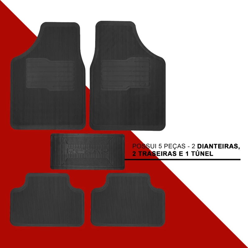 Kit Jogo Tapete Automotivo Carro Borracha Logo Fiat