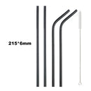 Canudos de metal reutilizáveis de Aço Inoxidável reto e curvo resistente com escova de limpeza