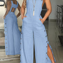 Macacão Feminino Azul Claro Sem Mangas