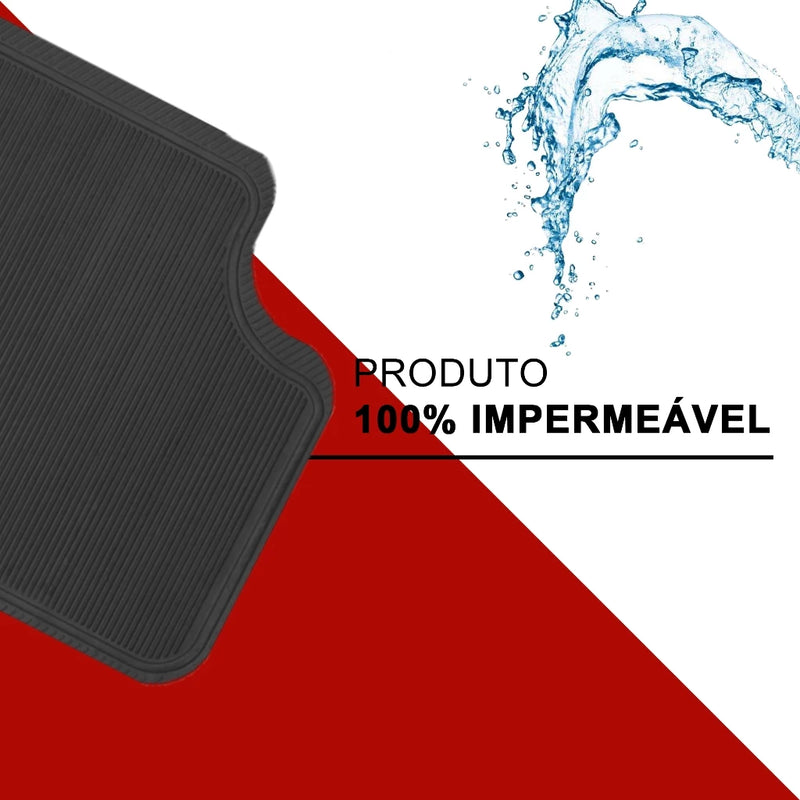 Kit Jogo Tapete Automotivo Carro Borracha Logo Fiat