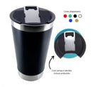 Copo térmico de 473ml para bebidas geladas ou quentes com tampa e abridor