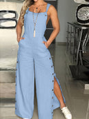 Macacão Feminino Azul Claro Sem Mangas