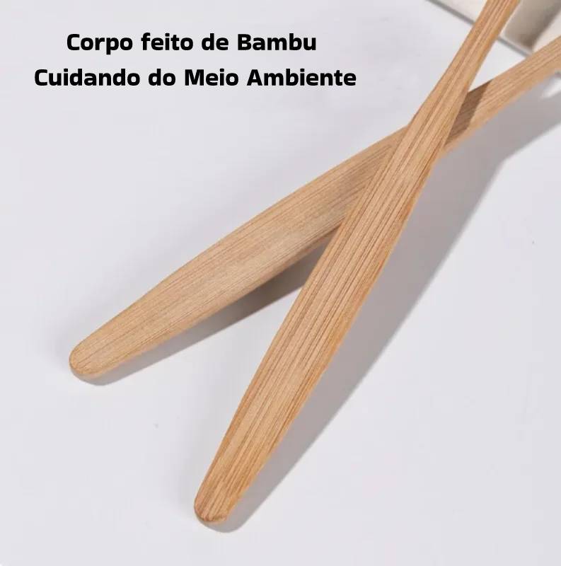 Escova de Dentes de Bambu Natural e Ecológico, uma caixa de 10 unidades